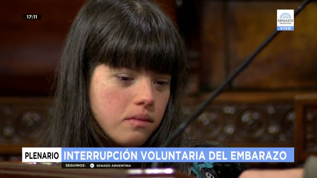 Leila Scioti en el Senado de la Nación