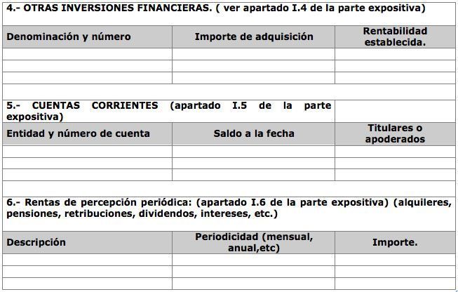 otras inversiones financieras Cuenta general justificada de su administración